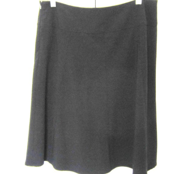 Reitmans A-line Skirt Faux Wrap in Black Midi Length Lined - Picture 13 of 16
